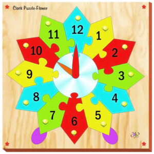 Kinder Creative Flower Clock Puzzle - Brown-0
