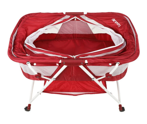 Luvlap Sunshine Baby Bed, Bassinet with Wheels (18362) - Red-30412