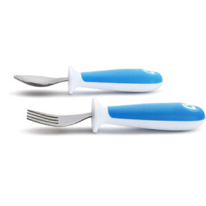 Munchkin 2 Piece Raise Toddler Fork and Spoon (12+) - Blue-30588