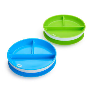 Munchkin Stay Put Divided Suction Plates - Blue/Green -30704