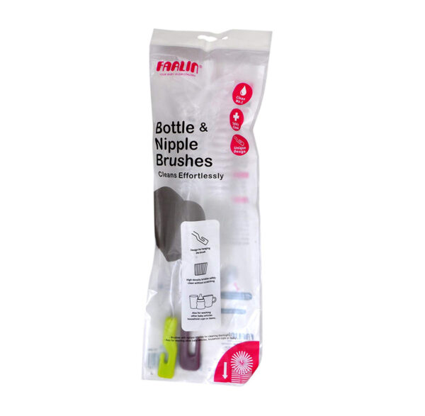 Farlin 2-in-1 Bottle and Nipple Brushes (BF-250) - Purple-30507