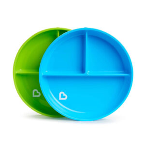 Munchkin Stay Put Divided Suction Plates - Blue/Green -0