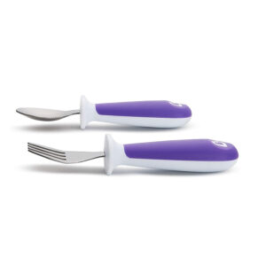 Munchkin 2 Piece Raise Toddler Fork and Spoon (12+) - Purple-30615