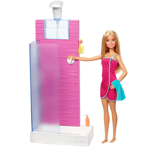 Barbie Doll & Shower Playset - Pink-0