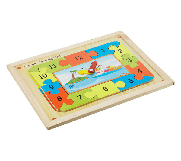 Kinder Creative Magnetic Clock Puzzle with Magnetic Base - Brown-31515