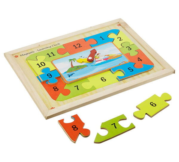 Kinder Creative Magnetic Clock Puzzle with Magnetic Base - Brown-31516