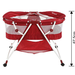 Luvlap Sunshine Baby Bed, Bassinet with Wheels (18362) - Red-30414