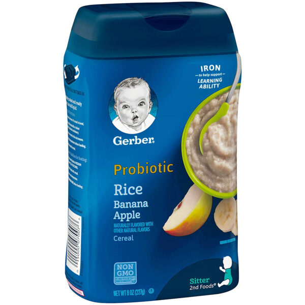 Gerber Probiotic Rice Banana Apple Baby Cereal - 227gm-31140