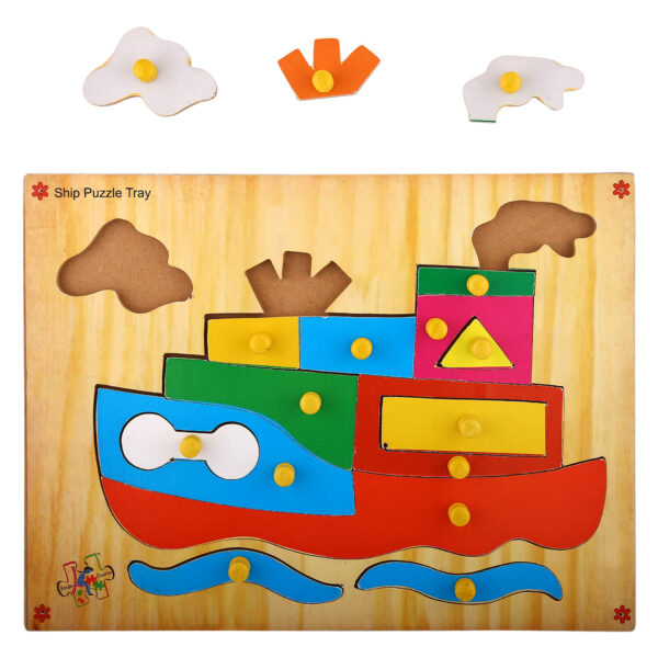 Kinder Creative Lift Out Steam Boat Puzzle With Knob-0
