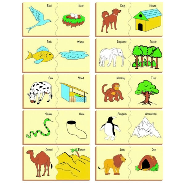 Kinder Creative Wooden Painted Puzzle - Animal and Their Habitat - 20 Pieces-0