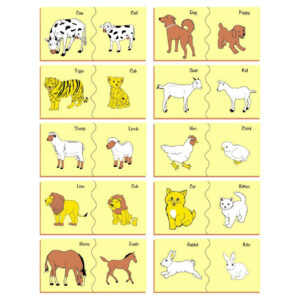Kinder Creative Wooden Painted Puzzle - Animal and Their Babies (20 Pieces)-0