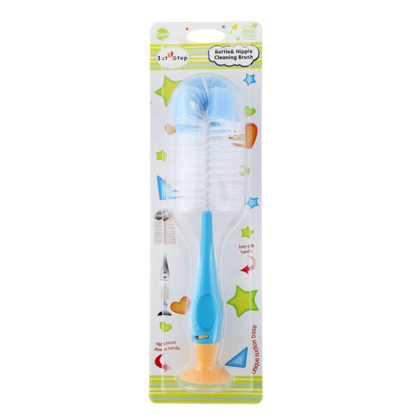 1st Step Bottle & Nipple Brush with Suction - Blue-0