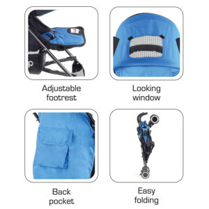 LuvLap City Baby Buggy Cum Stroller (18278) - Blue-32371