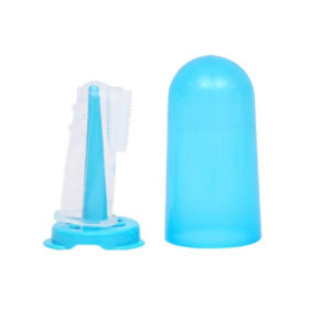 1st Step BPA Free Silicone Finger Brush With Drying Rack - Blue-32306