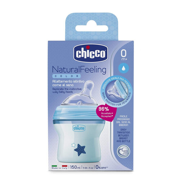 Chicco Natural Feeling Feeding (Blue) - 150ml-0