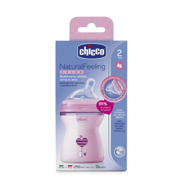 Chicco Natural Feeling Feeding (Pink) - 250ml -0