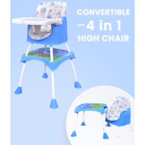 R for Rabbit Cherry Berry Grand - The Convertible 4 in 1 High Chair for Baby/Kids (Blue)-0