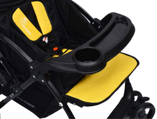 R for Rabbit Cuppy Cake Grand Stroller/Pram - Smart Elegant Baby Stroller cum Pram for Babies (Yellow/Black)-32782