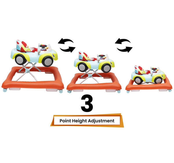 R for Rabbit F1 Racer - The Smart Car Shape Anti Fall Baby Walker with Adjustable Height and Music-32970