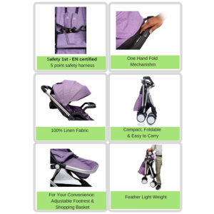 R for Rabbit Giggle Wiggle - The Feather Lite Stroller (Purple)-32789