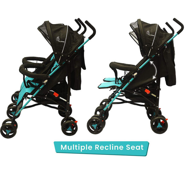 R for Rabbit Ginny and Johnny – The Twin Stroller and Pram (Blue Black)-32868