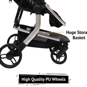 R for Rabbit Hokey Pokey Plus Baby Luxury Stroller and Pram - Ultimate Pram for Baby/Kids (Black)-32889