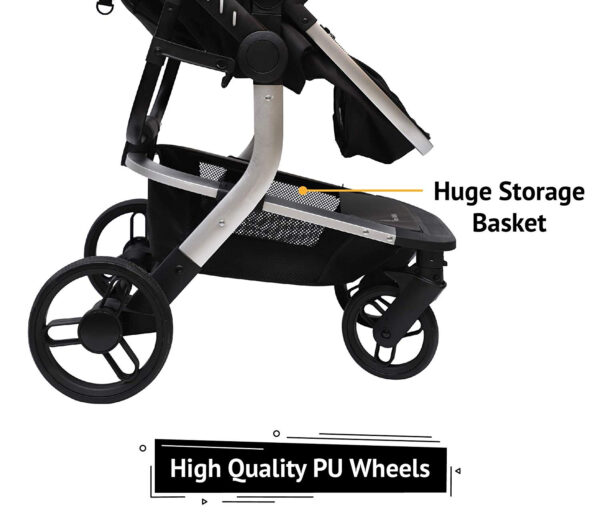 R for Rabbit Hokey Pokey Plus Baby Luxury Stroller and Pram - Ultimate Pram for Baby/Kids (Black)-32889