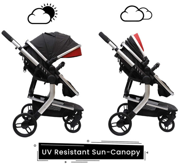 R for Rabbit Hokey Pokey Plus Baby Luxury Stroller and Pram - Ultimate Pram for Baby/Kids (Black)-32891