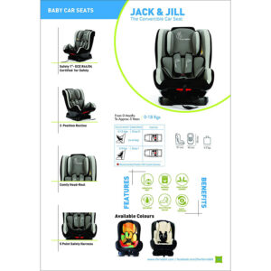 R for Rabbit Colourful Jack N Jill Convertible Baby Car Seat - Multicolor-33034