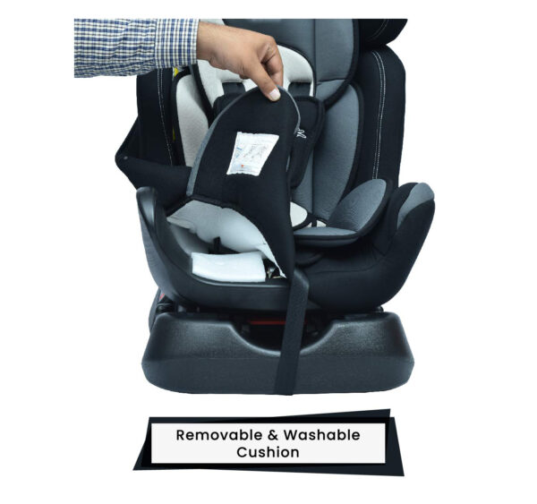 R For Rabbit Convertible Jack n Jill Grand Car Seat for Baby (0-7Y) - Black/Grey Shade-33065