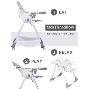 R for Rabbit Marshmallow The Smart High Chair - Grey-33084