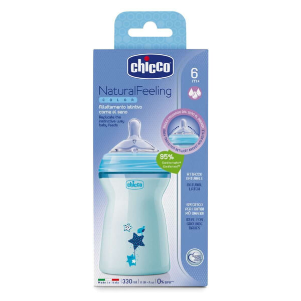 Chicco Natural Feeling Feeding (Blue) - 330ml-0