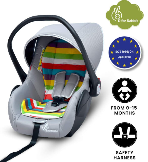 R for Rabbit Picaboo - Infant Car Seat Cum Carry Cot (Rainbow)-0