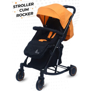 R for Rabbit Rock N Roll - The Rocking Baby Stroller and Pram for Babies - Yellow/Black-0