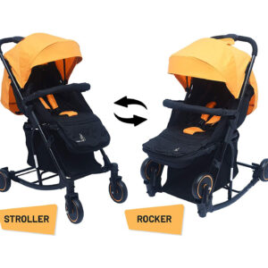 R for Rabbit Rock N Roll - The Rocking Baby Stroller and Pram for Babies - Yellow/Black-32744