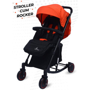 R for Rabbit Rock N Roll - The Rocking Baby Stroller and Pram for Babies - Red/Black-0