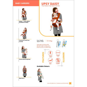 R for Rabbit Upsy Daisy - The Smart Hip Seat Baby Carrier - Brown/Cream-33268