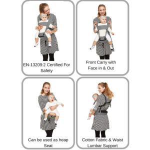 R for Rabbit Upsy Daisy Smart Hip Seat Baby Carrier - Grey Cream-33241