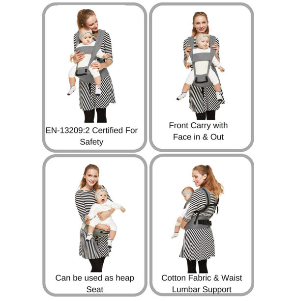 R for Rabbit Upsy Daisy Smart Hip Seat Baby Carrier - Grey Cream-33241