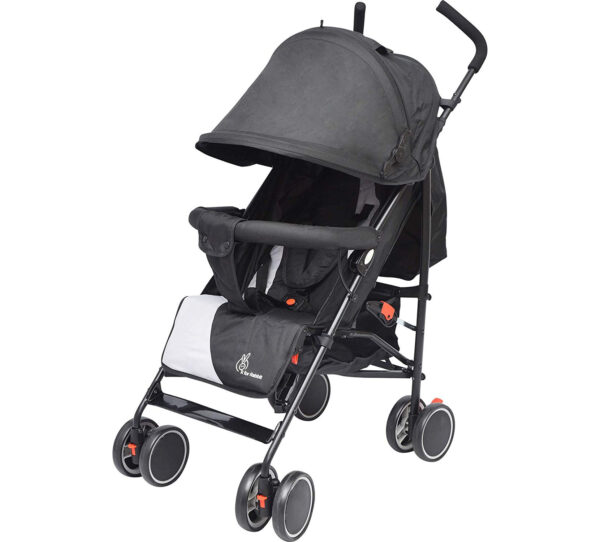 R for Rabbit Twinkle Twinkle Baby Stroller - The Compact Folding Baby Stroller and Pram (Black Grey)-0