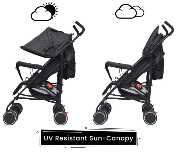 R for Rabbit Twinkle Twinkle Baby Stroller - The Compact Folding Baby Stroller and Pram (Black Grey)-32857