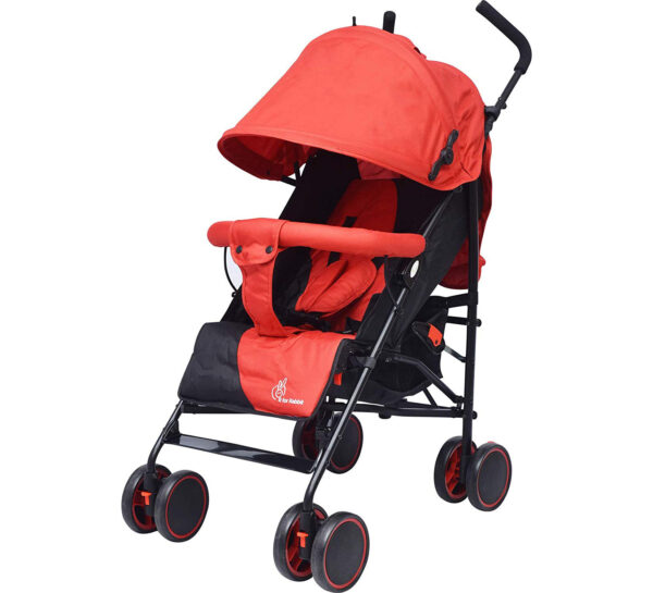 R for Rabbit Twinkle Twinkle Baby Stroller - The Compact Folding Baby Stroller and Pram (Red Black)-0