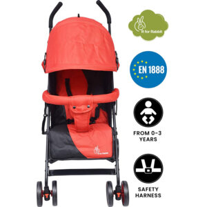 R for Rabbit Twinkle Twinkle Baby Stroller - The Compact Folding Baby Stroller and Pram (Red Black)-32835