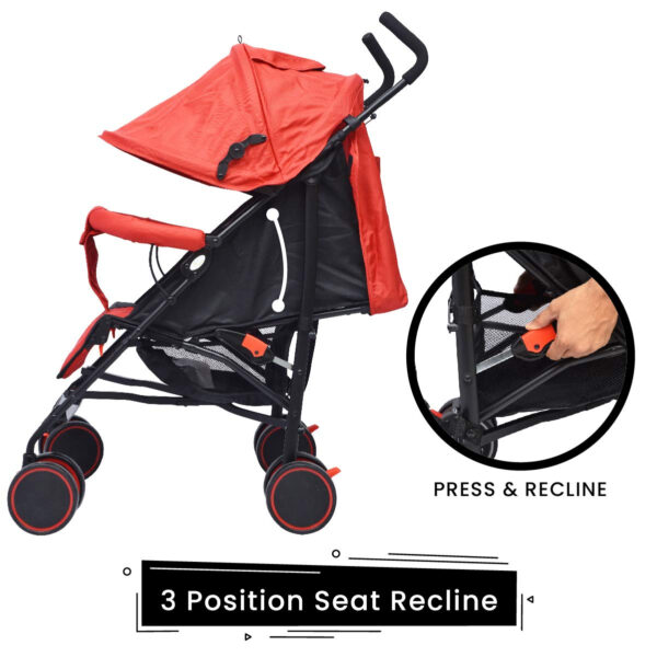 R for Rabbit Twinkle Twinkle Baby Stroller - The Compact Folding Baby Stroller and Pram (Red Black)-32839