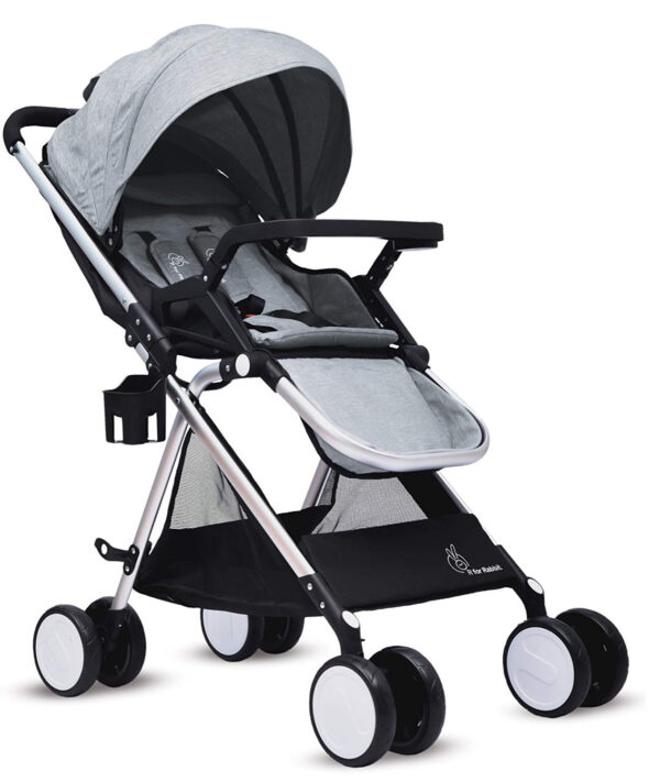 R for Rabbit Giggle Wiggle - The Feather Lite Stroller (Grey)-0