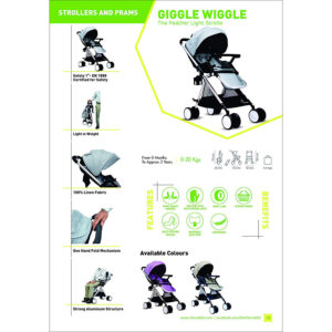 R for Rabbit Giggle Wiggle - The Feather Lite Stroller (Grey)-32809