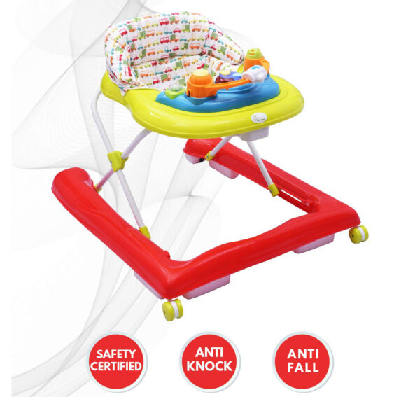 R for Rabbit Zig Zag Baby Walker - The Anti Fall Safe Baby Walkers (Red Green)-0