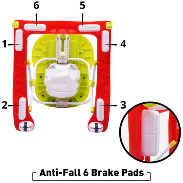 R for Rabbit Zig Zag Baby Walker - The Anti Fall Safe Baby Walkers (Red Green)-32919