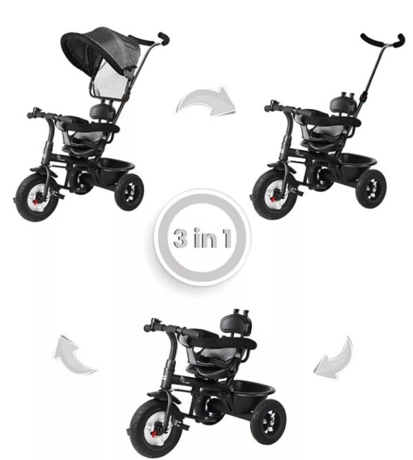 R for Rabbit Tiny Toes Sportz Tricycle - Black-33324